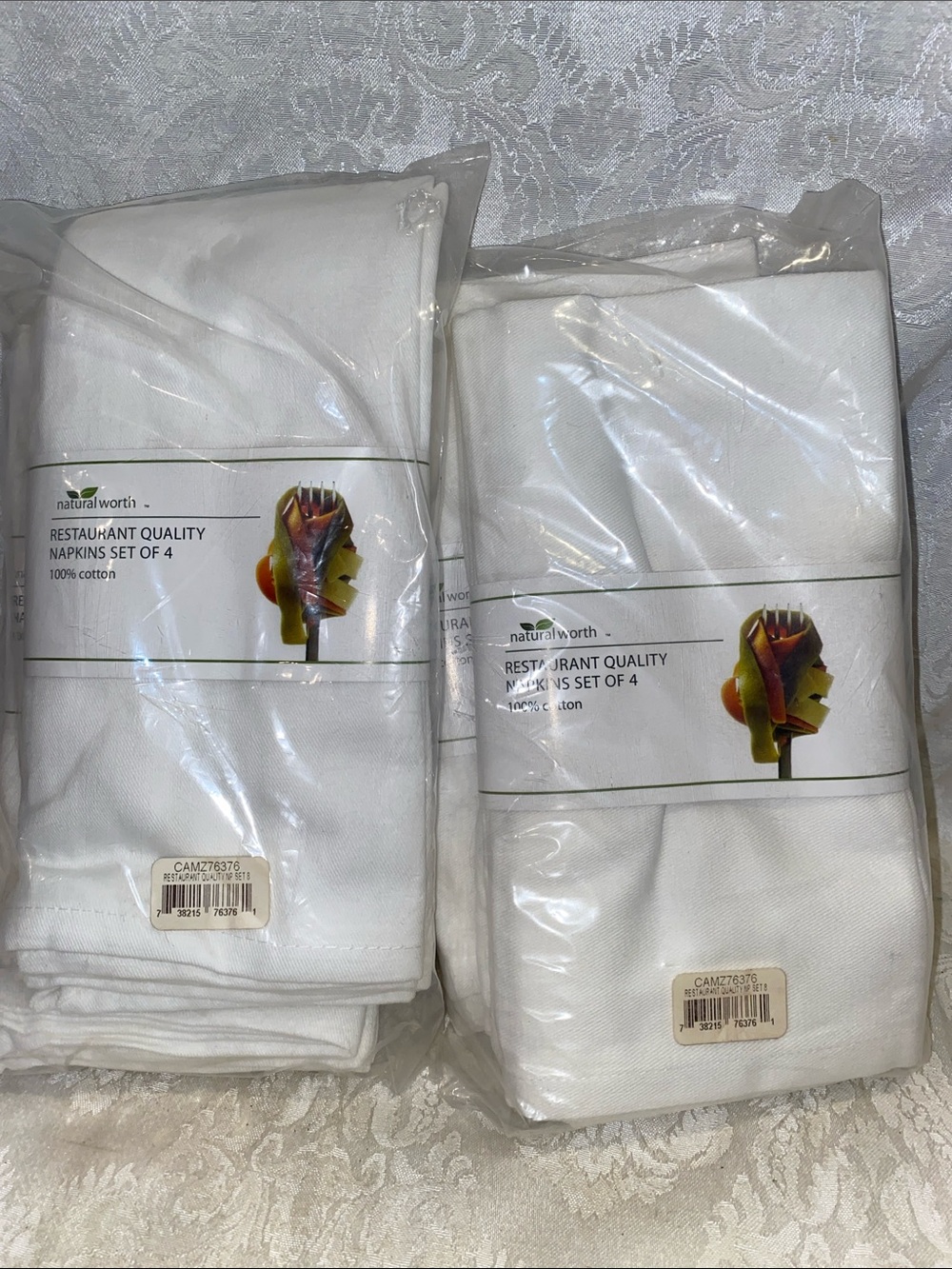 Natural Worth Restaurant Quality White Napkins Set of 16